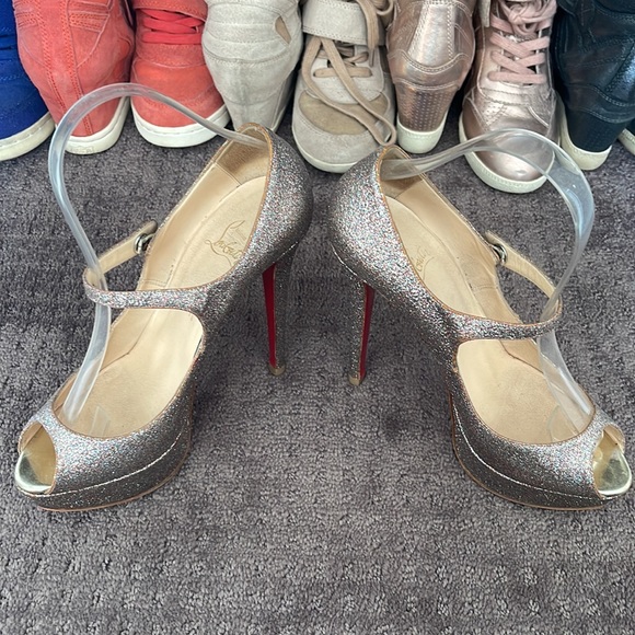 Christian Louboutin Glitter Platform Mary Janes size 39 - Picture 11 of 13